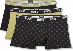 BOSS Men's 3-Pack Multi Design Bold Logo Trunks