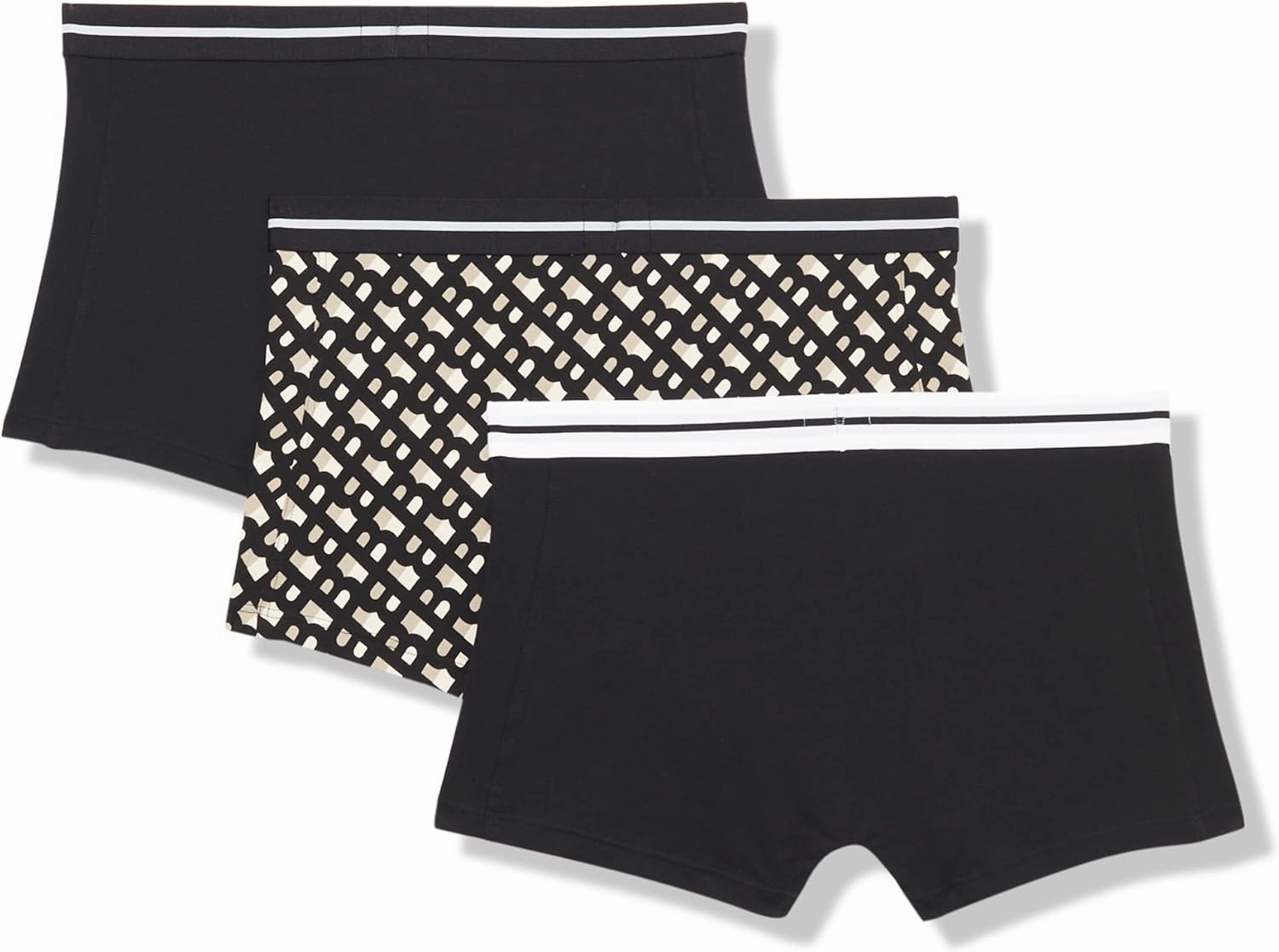 BOSS Men's 3-Pack Multi Design Bold Logo Trunks