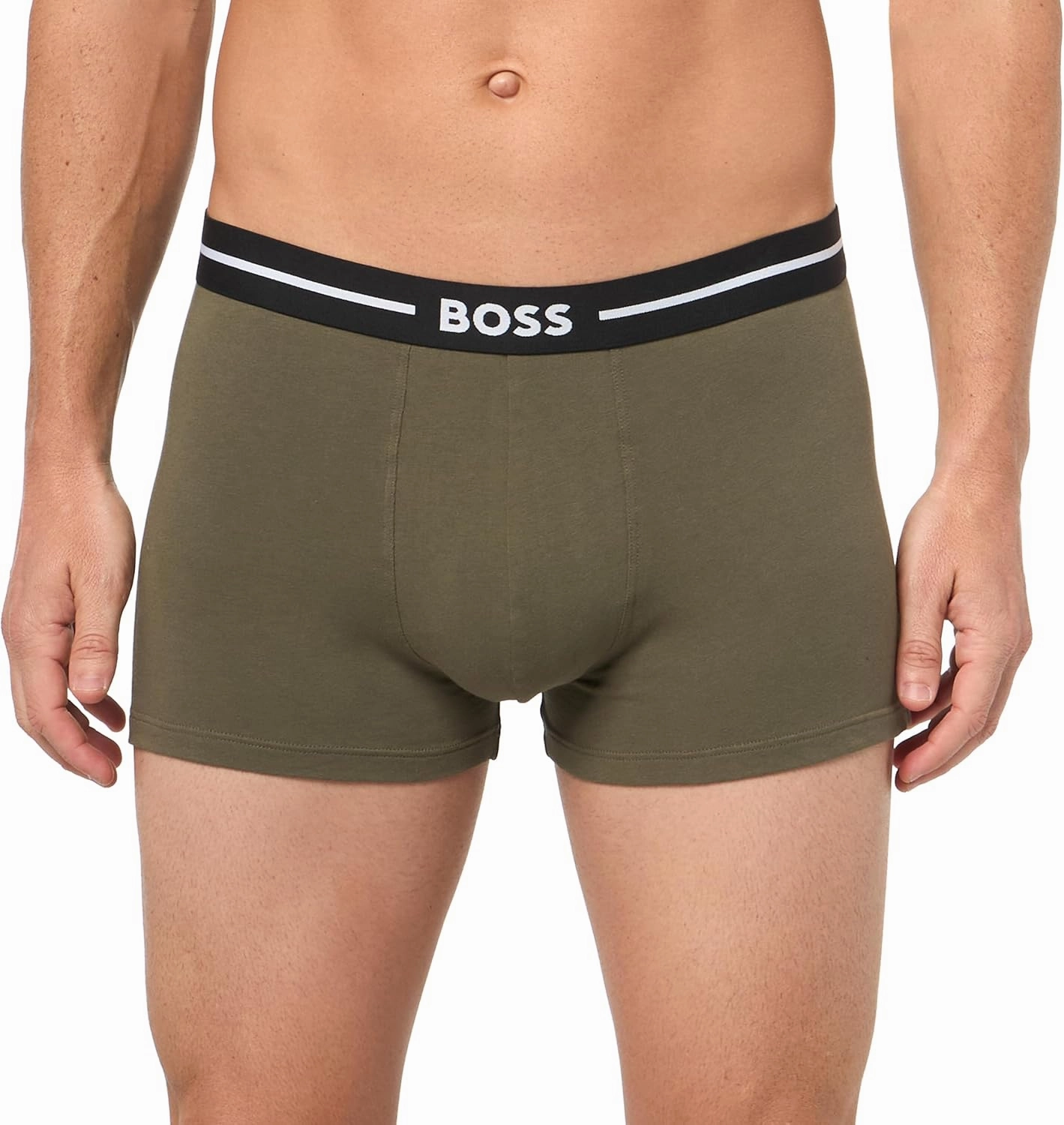 BOSS mens 3 Pack Bold Logo Cotton Stretch Trunks