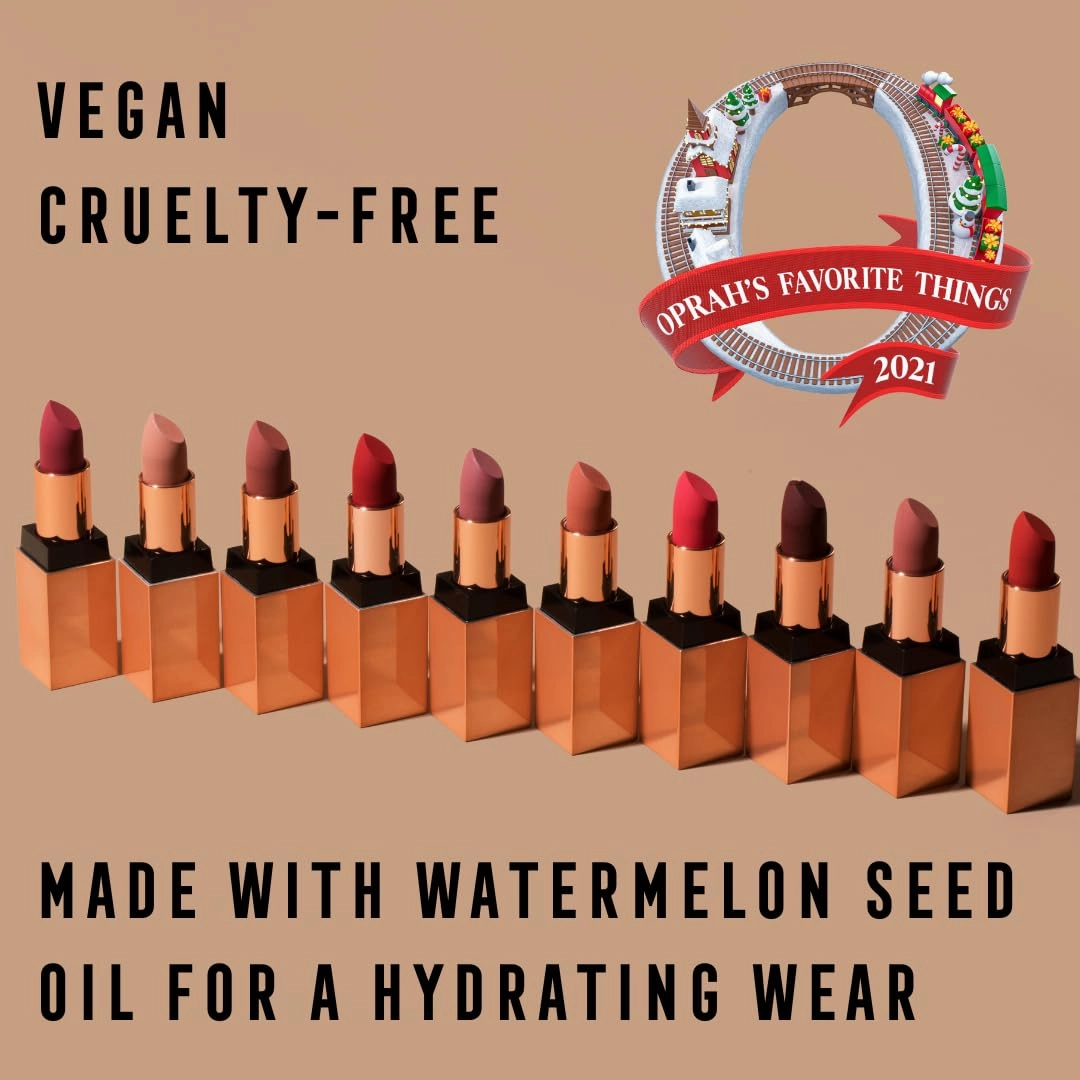 Bossy Cosmetics Vegan Lipstick Matte, Long Lasting, Hydrating Lip Stick with Vitamin E and Watermelon Seed Oil, Paraben and Cruelty Free (Inspiring - Fuchsia Color)