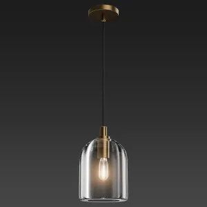 Brass Pendant Light Fixtures, Crystal Modern Pendant Lights, Indoor Pendant Light for Kitchen Island Dining Room Living Room Bedroom Bathroom, E12 Bulb Included