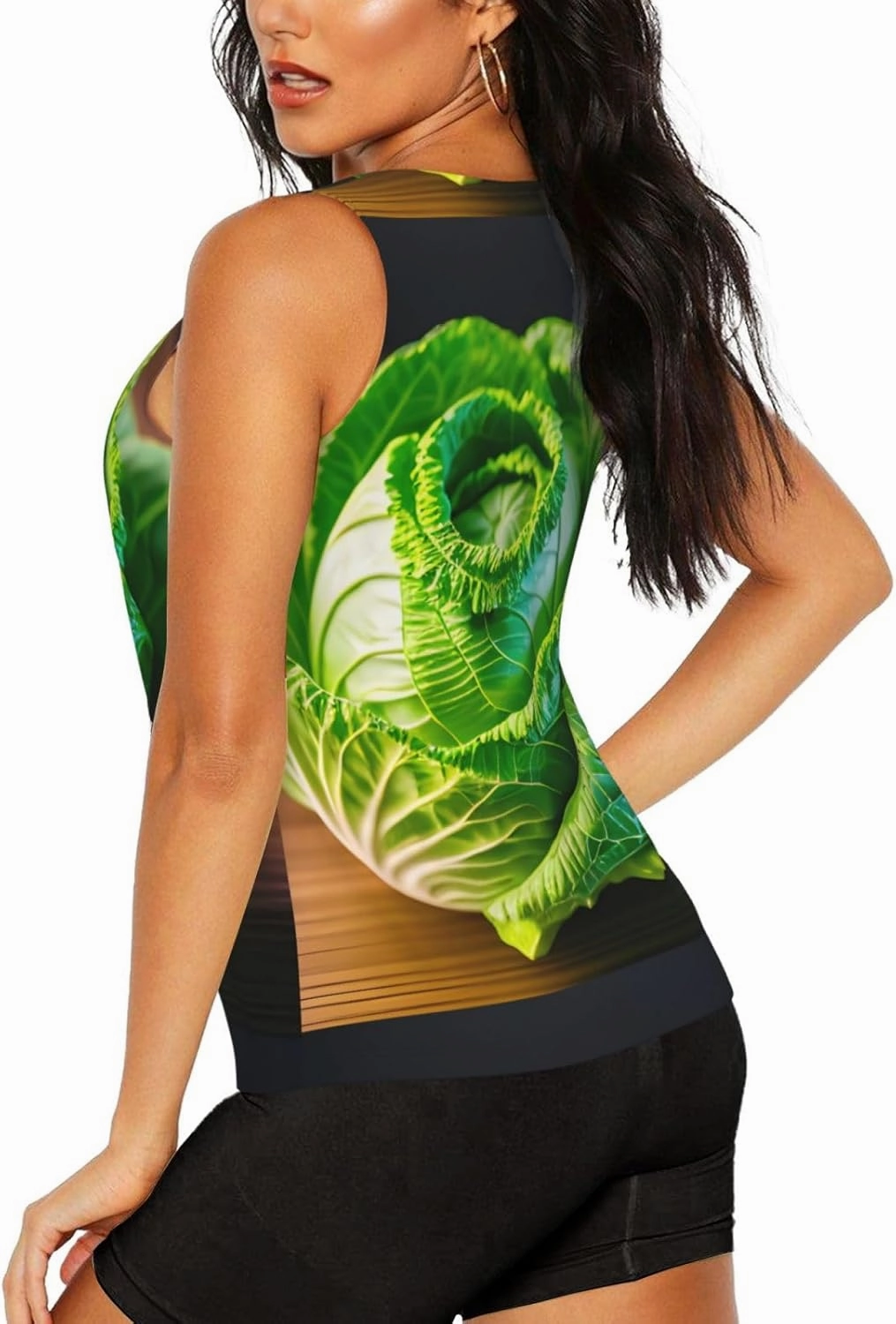 Bright Cabbage Print Women Athletic Tank Tops Summer Workout Fitness Sessions Physical Activities Use