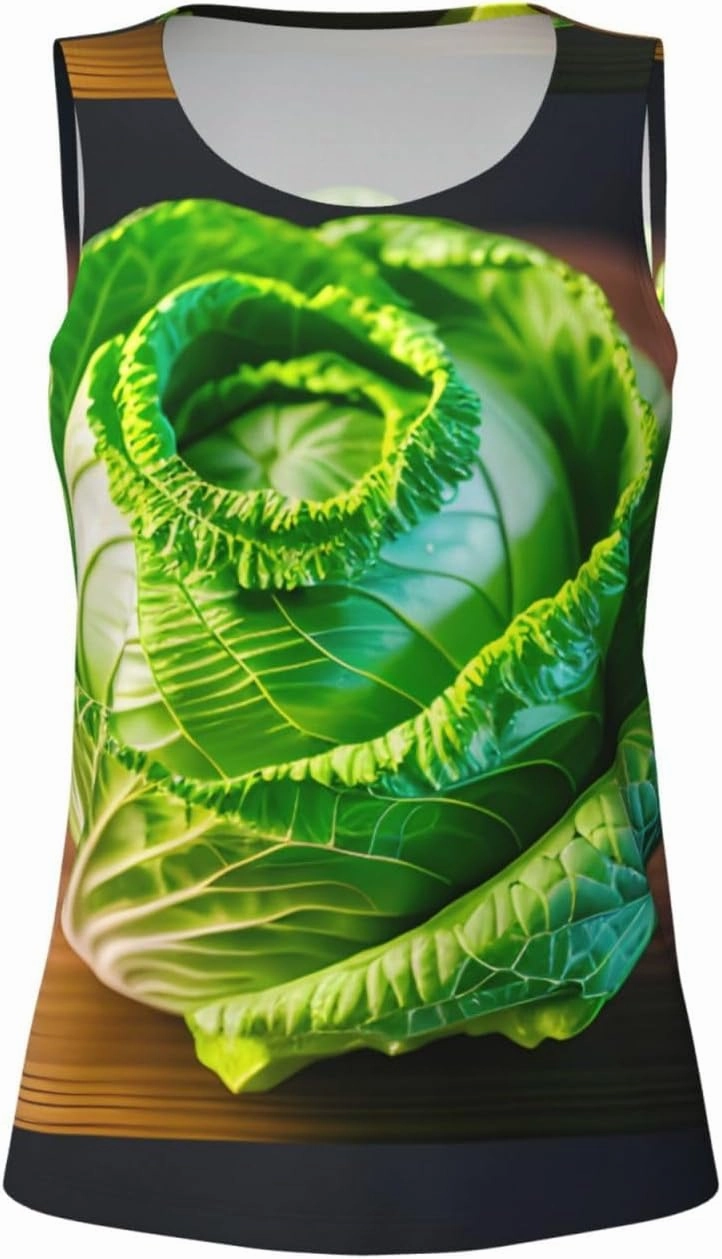Bright Cabbage Print Women Athletic Tank Tops Summer Workout Fitness Sessions Physical Activities Use