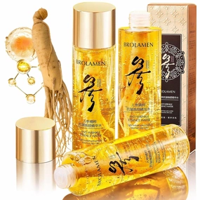 BROLAMEN Ginseng Anti-Wrinkle Essence Toner, 120ml/4.2oz Ginseng Extract Liquid for Face, Rich Collagen Peptide Korean Red Ginseng Extract Serum Oil Moisturizer Essence (2Pcs)