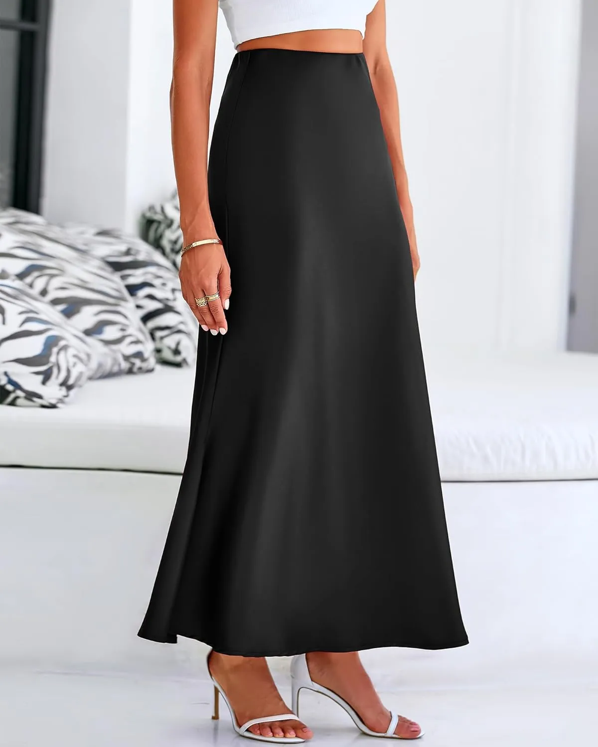 BTFBM Womens Summer Fall Skirt 2025 Silk Elegant High Waist Cocktail Party Wedding Mermaid Satin Maxi Skirts
