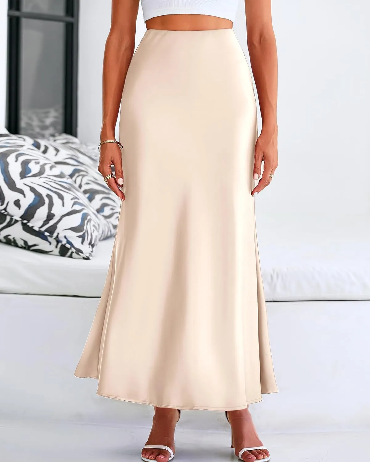 BTFBM Womens Summer Fall Skirt 2025 Silk Elegant High Waist Cocktail Party Wedding Mermaid Satin Maxi Skirts