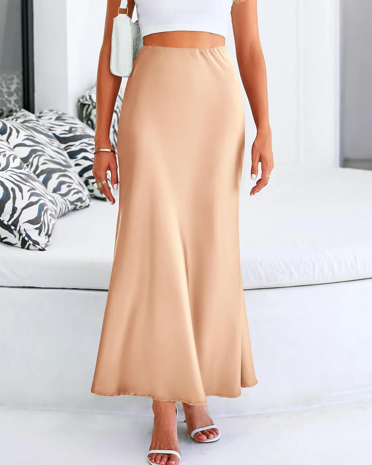 BTFBM Womens Summer Fall Skirt 2025 Silk Elegant High Waist Cocktail Party Wedding Mermaid Satin Maxi Skirts