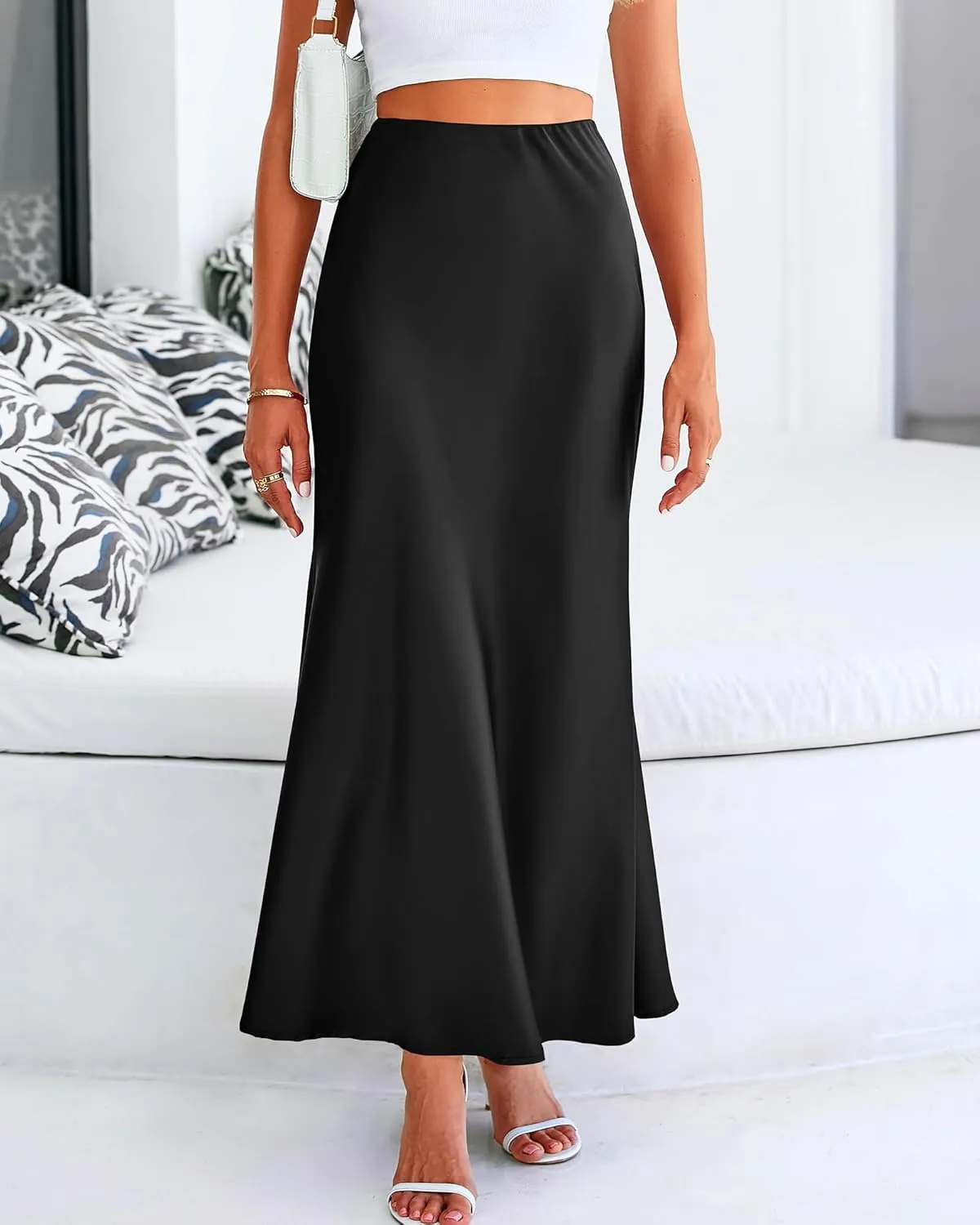 BTFBM Womens Summer Fall Skirt 2025 Silk Elegant High Waist Cocktail Party Wedding Mermaid Satin Maxi Skirts