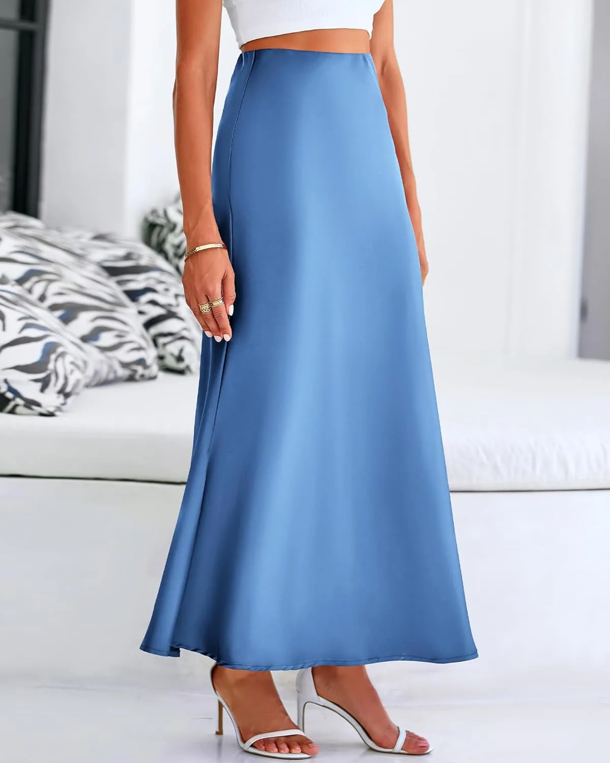BTFBM Womens Summer Fall Skirt 2025 Silk Elegant High Waist Cocktail Party Wedding Mermaid Satin Maxi Skirts