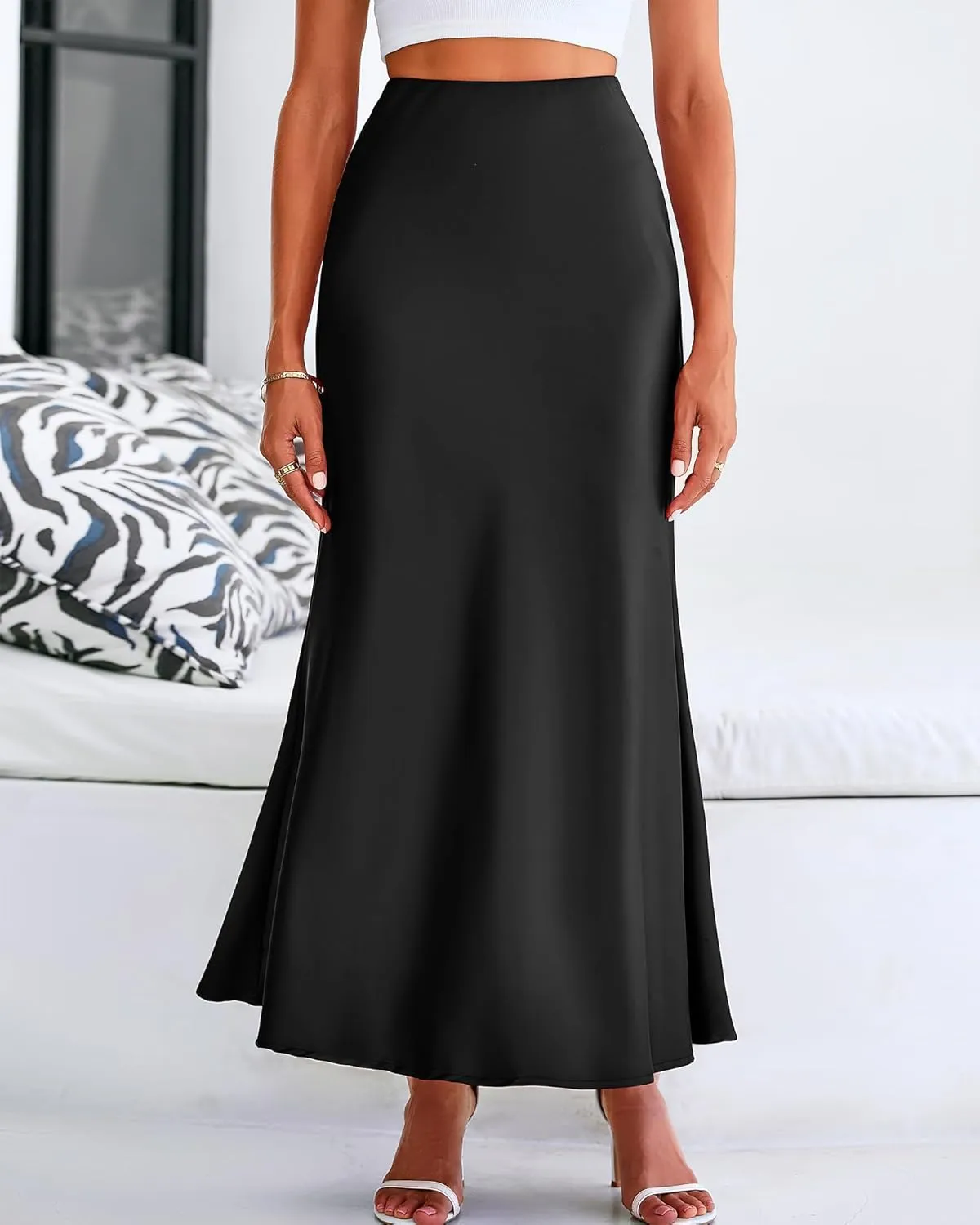 BTFBM Womens Summer Fall Skirt 2025 Silk Elegant High Waist Cocktail Party Wedding Mermaid Satin Maxi Skirts