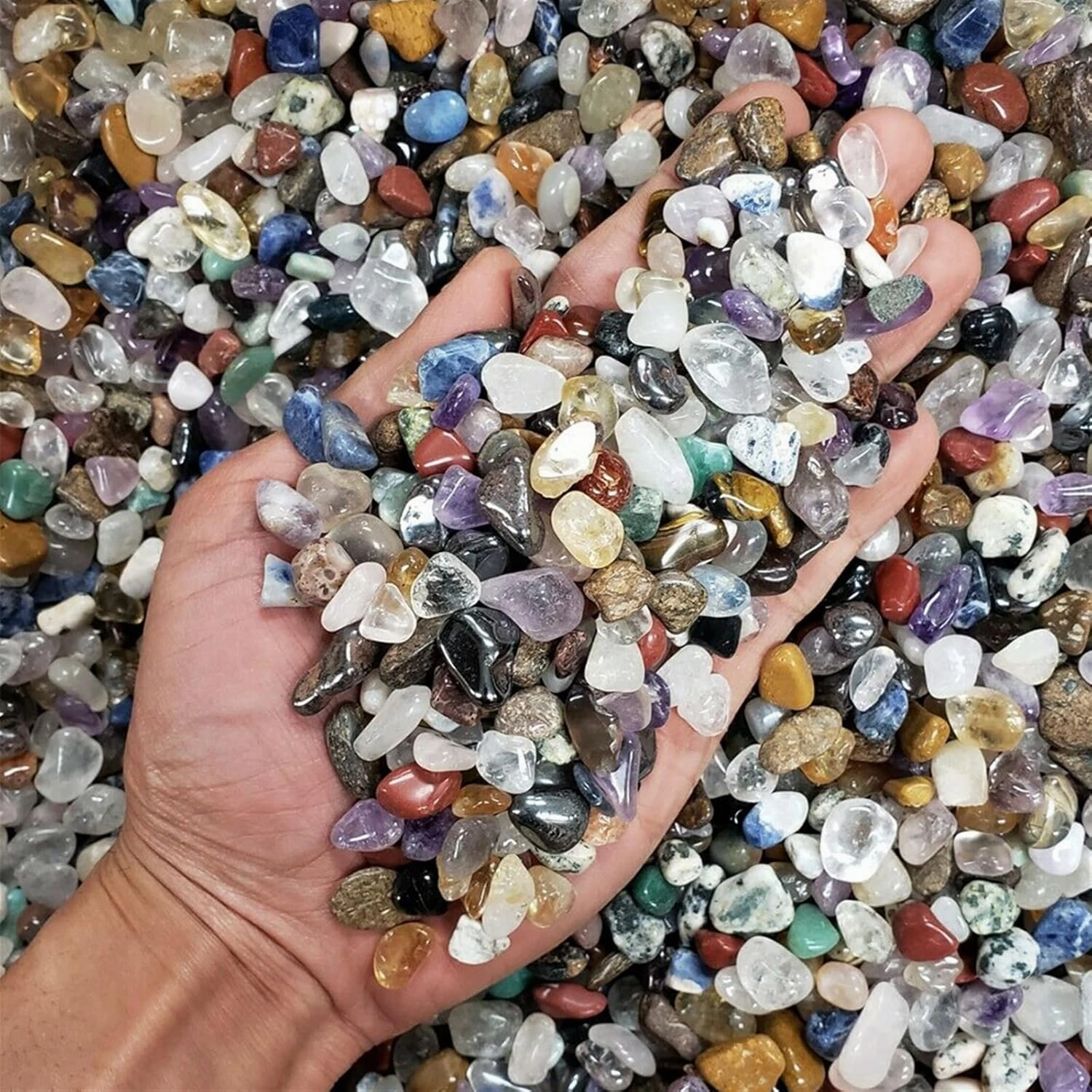 Bulk Lot Mixed Natural Polishing Tumbled Crystal Chips Assorted Stone Reiki Crystal Gemstone Fish Tank Garden Decoration JITZEGMD (Size : 50g)