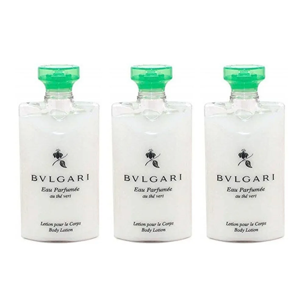 BVLGARI Au The Vert (Green Tea) Lotion - Set of 3, 2.5 Fluid Ounces Bottles