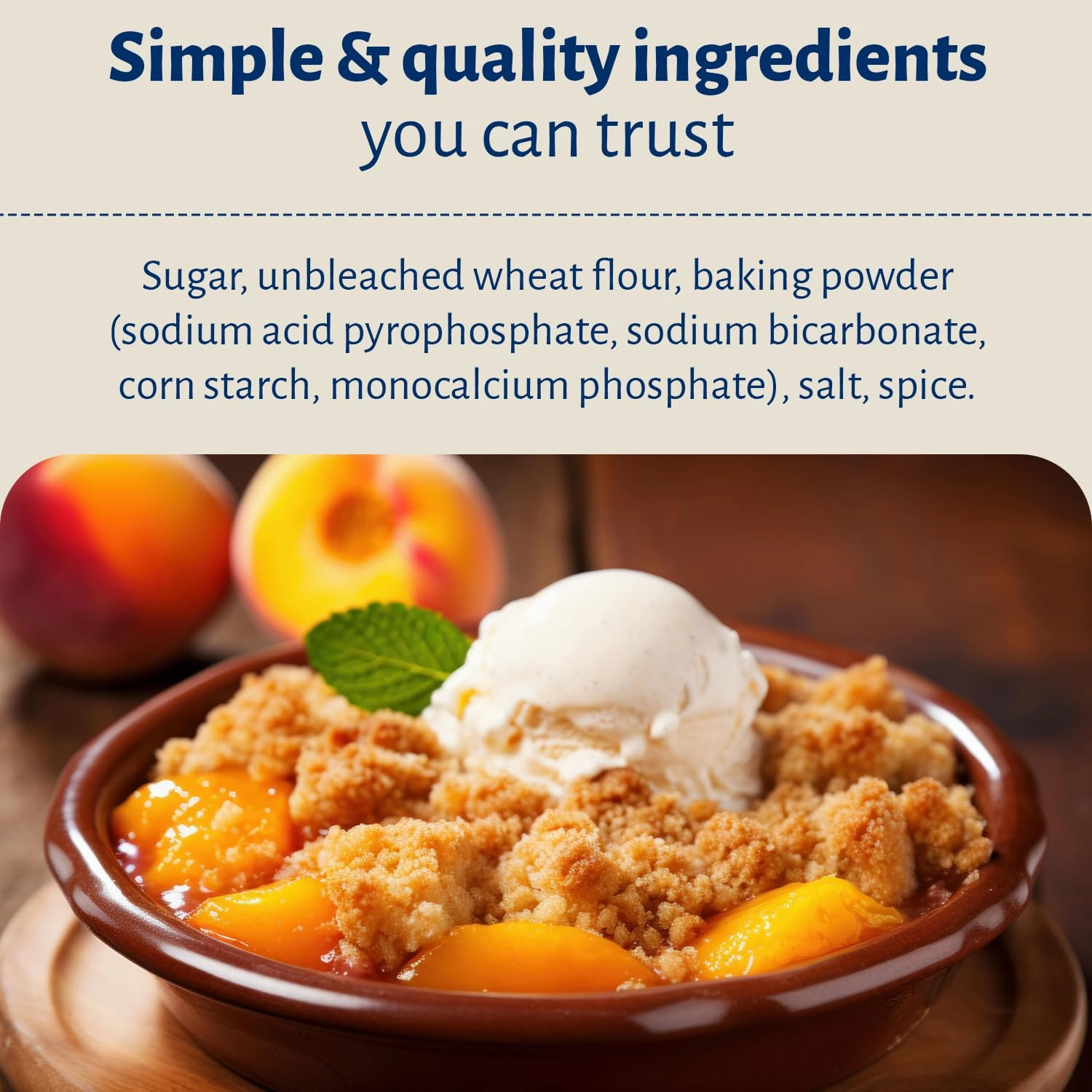 Calhoun Bend Mill Peach Cobbler Mix | Easy to Make Classic Southern Dessert | Versatile Crust Mix for Peach & Other Fruit Fillings | Sweet and Crunchy | Ideal for Baking Enthusiasts - 8 Oz (Pack of 6)