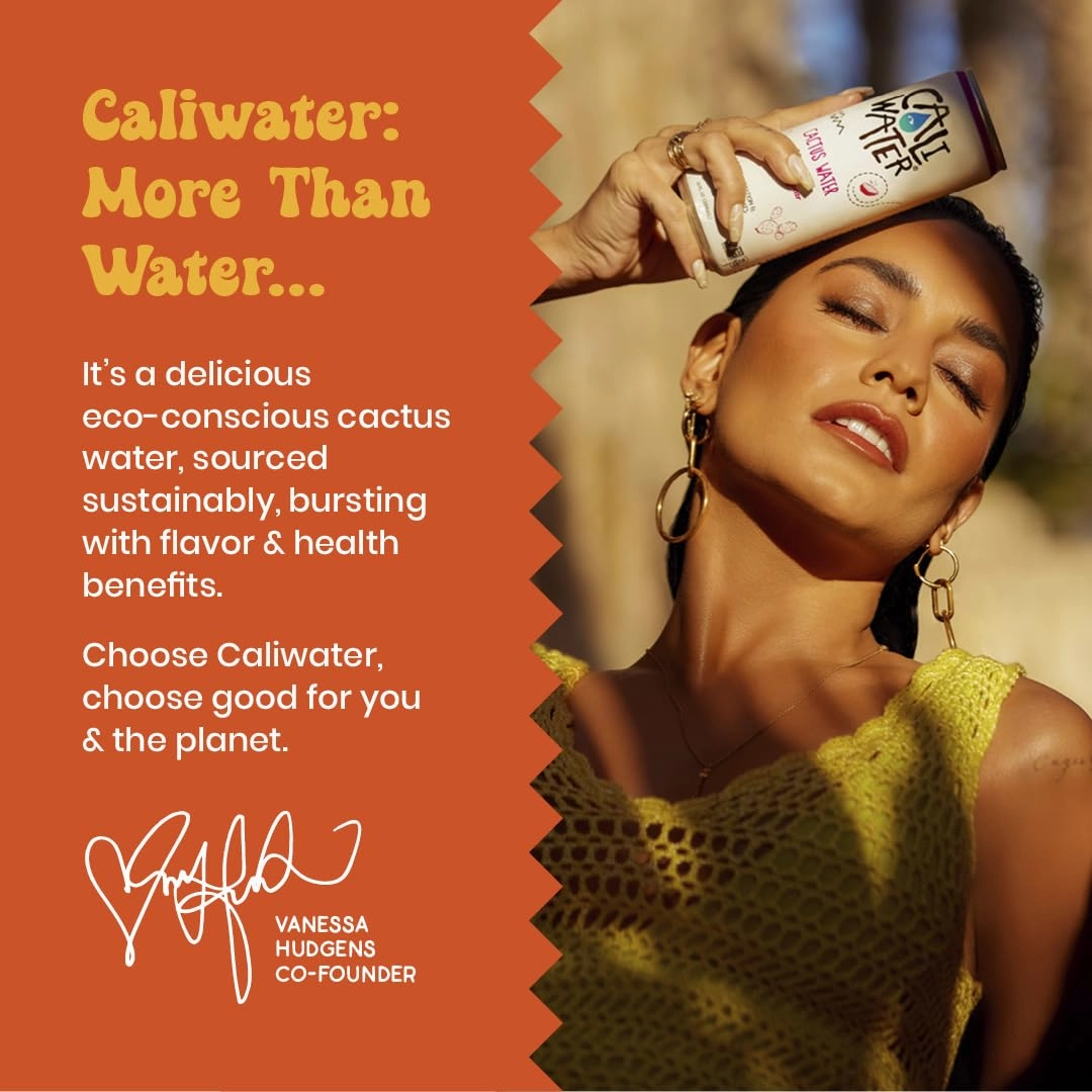 Caliwater - Organic Cactus Water - Peach Mango - 6g Sugar, 30 Calories - Coconut Water Alternative - Natural Plant Based Hydration - Skin Care, Electrolyte Drinks - Flavored Water - 12 Cans