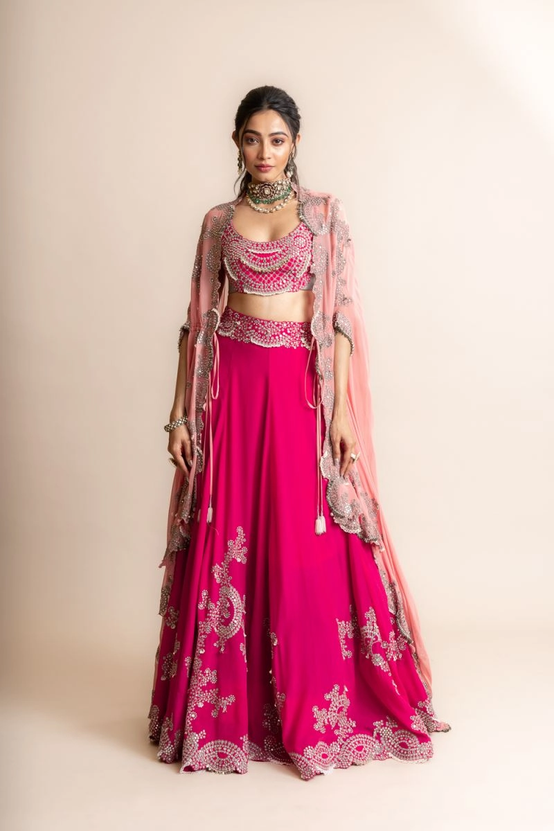 Cape with lehenga set-1
