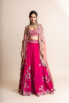 Cape with lehenga set-1