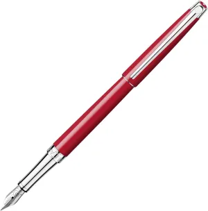 Caran d'Ache Leman Slim Scarlet Red Fountain Pen Broad