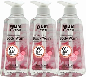 Care Body Wash Soft & Smooth Skin After Just One Use, Formulated with Rose & Pearl, Deep Purifies, SLS & Silicon Free, 17.5 fl oz/Each – Pack of 3