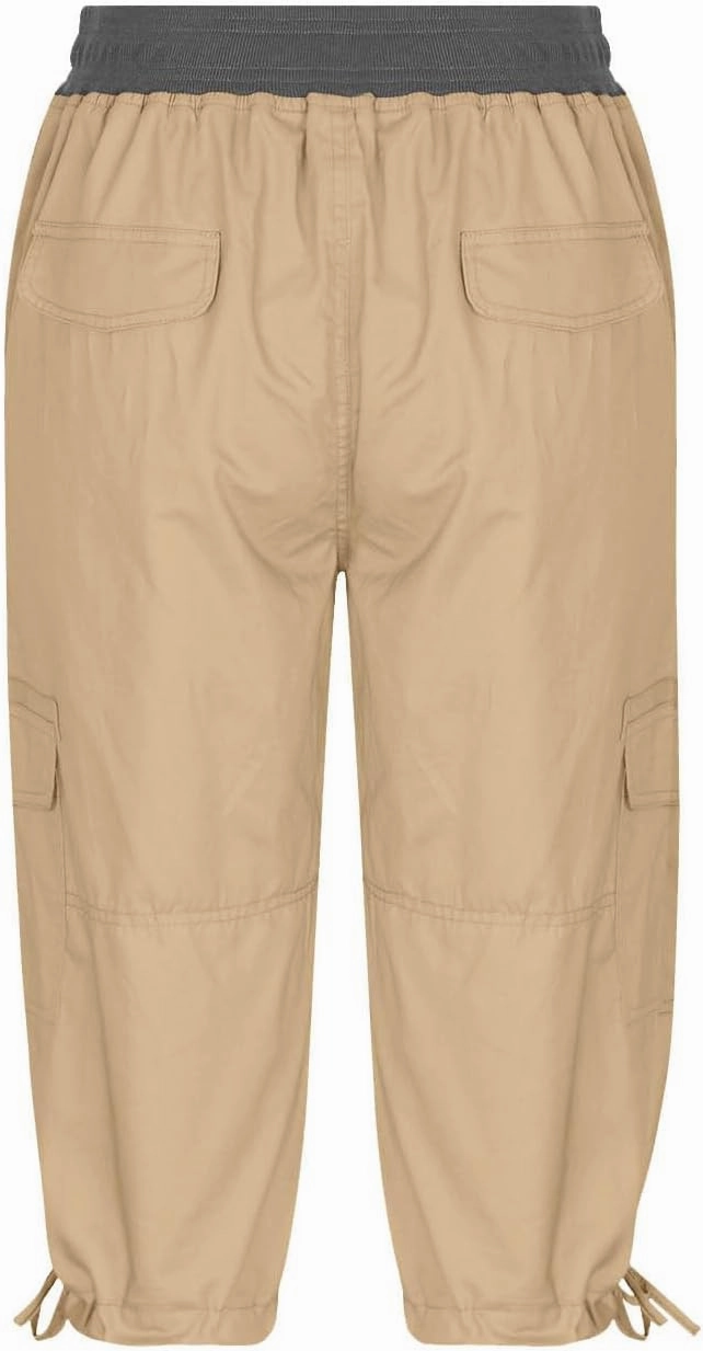 Cargo Capri Pants Women Plus Size Elastic Waist Drawstring Adjustable Legs Summer Casual Comfy Hiking Capris