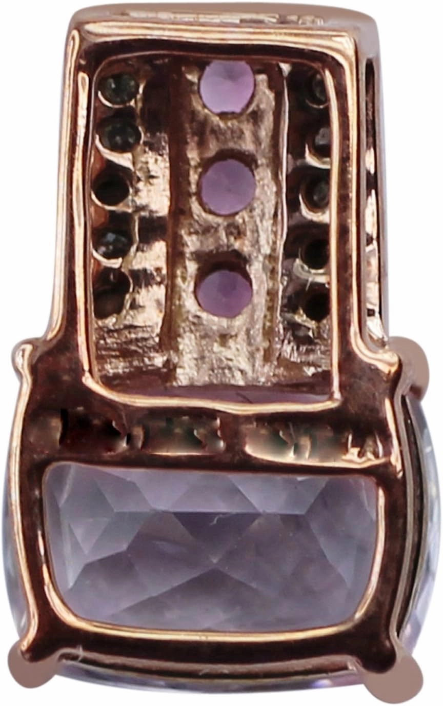 Carillon Kunzite Natural Gemstone Cushion Shape Pendant 10K, 14K, 18K Rose Gold Uniqe Jewelry