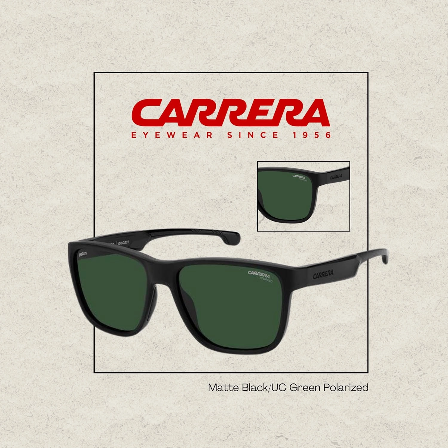 Carrera-Ducati CA003/S Square Sunglasses for Men   BUNDLE With Designer iWear Complimentary Eyewear Kit