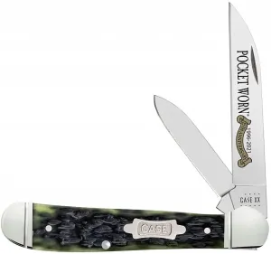 Case Knives CASE XX Pocket Worn 25th Anniversary Olive Green Bone Peach Seed Jig Copperhead CA38192