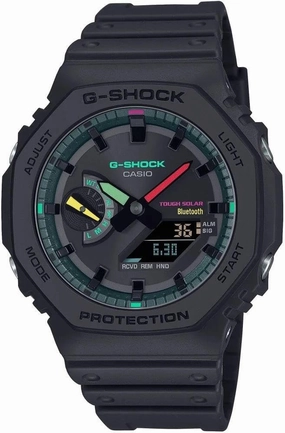 Casio GA-B2100MF-1A 45.40 x 11.90 mm G-Shock Analog Digital Smartphone Link Multi Fluorescent Accents Series Tough Solar 200 m Mens Watch