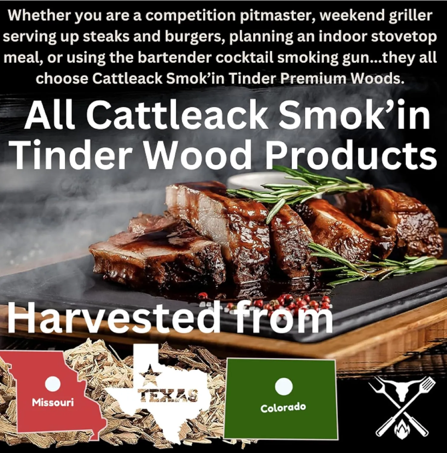 Cattleack Smok'in Tinder Wood Chunks for Smoking Meat, Elevate Your BBQ with Premium Grilling Chunks, Approx.10 lbs All-Natural Kiln-Dried Smoking Wood, Proudly from USA, Grill Like a Pro (Apple)