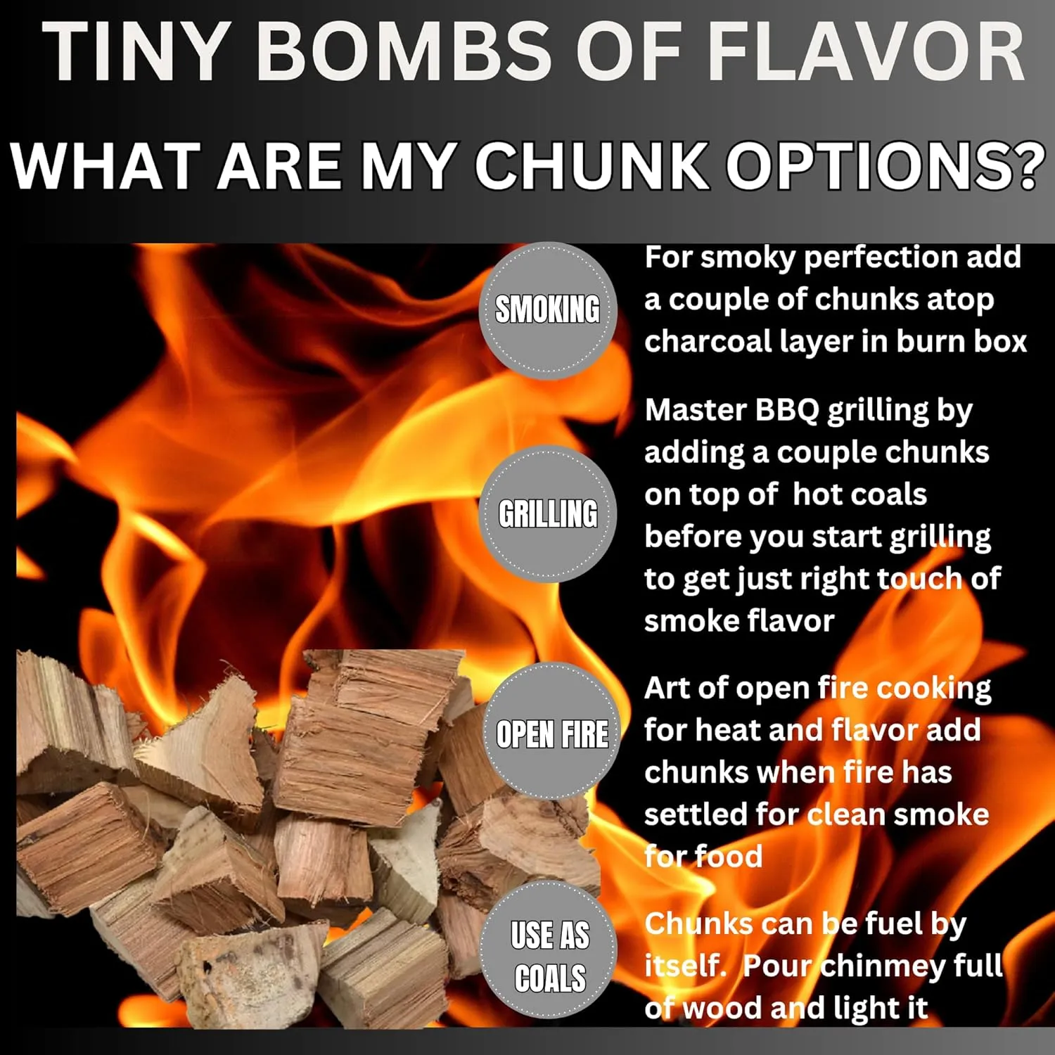 Cattleack Smok'in Tinder Wood Chunks for Smoking Meat, Elevate Your BBQ with Premium Grilling Chunks, Approx.10 lbs All-Natural Kiln-Dried Smoking Wood, Proudly from USA, Grill Like a Pro (Apple)