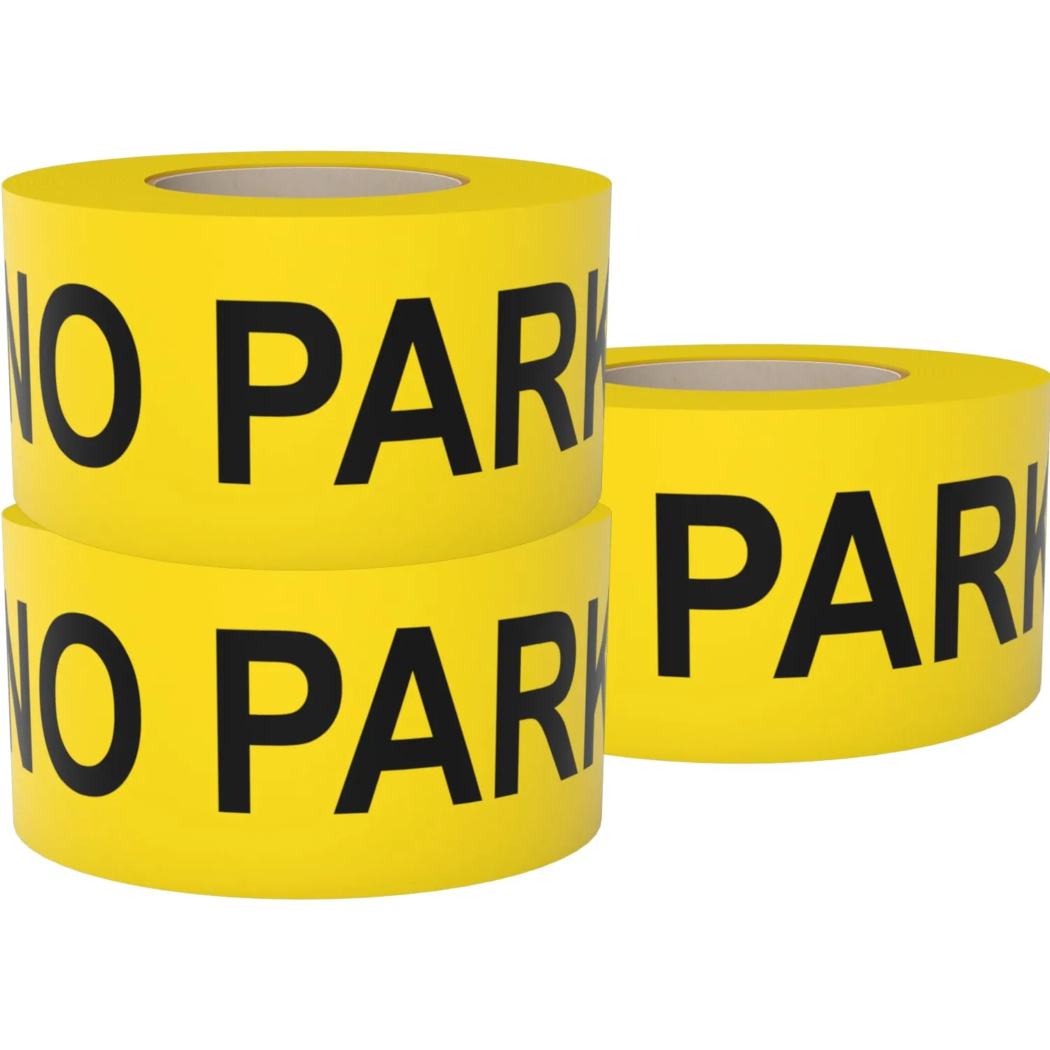 Caution No Parking Tape 3 Pack 3 inch X 1000 feet • Bright Yellow with a Bold Black Print for High Visibility • 3 in. Wide for Maximum Readability • Tear Resistant