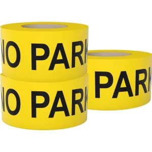 Caution No Parking Tape 3 Pack 3 inch X 1000 feet • Bright Yellow with a Bold Black Print for High Visibility • 3 in. Wide for Maximum Readability • Tear Resistant