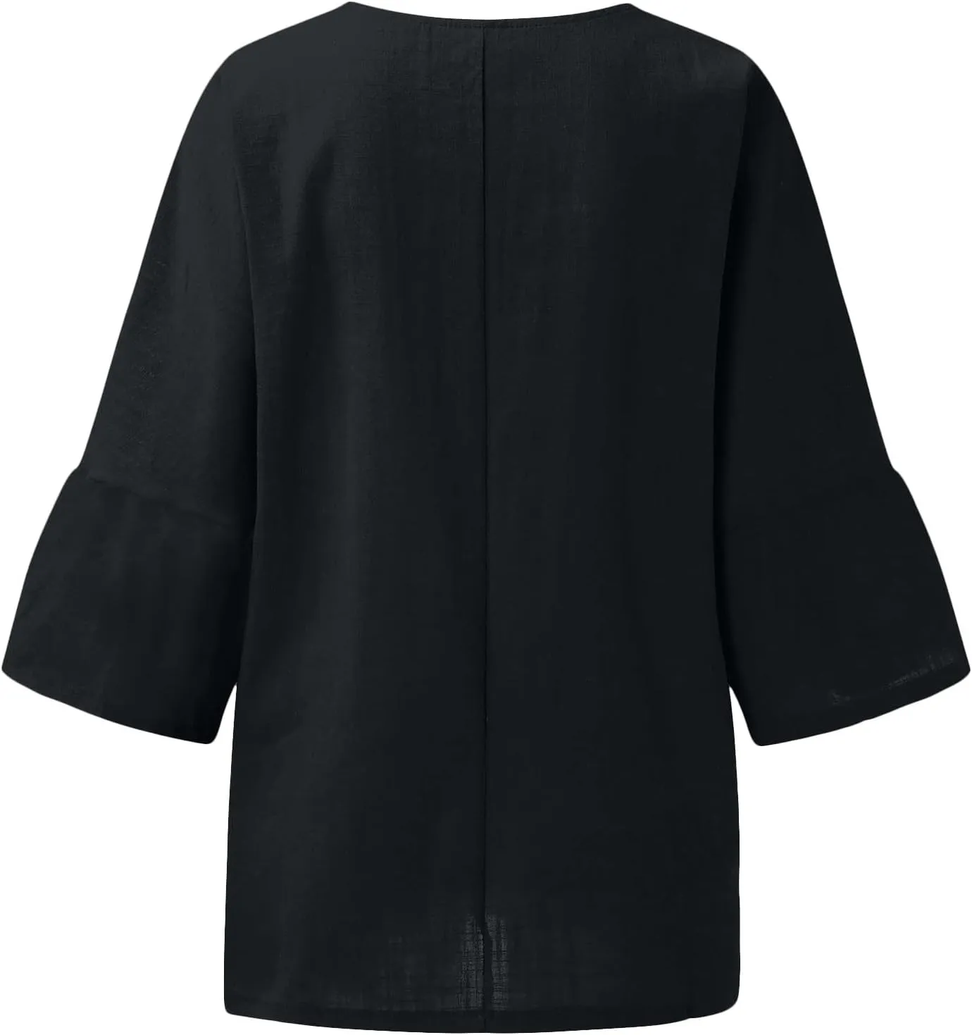 Ceboyel Cotton Linen Tops for Women 3/4 Sleeve Crewneck Tunic Blouses Dressy Causal Gauze Shirts Ladies Summer Clothing 2025