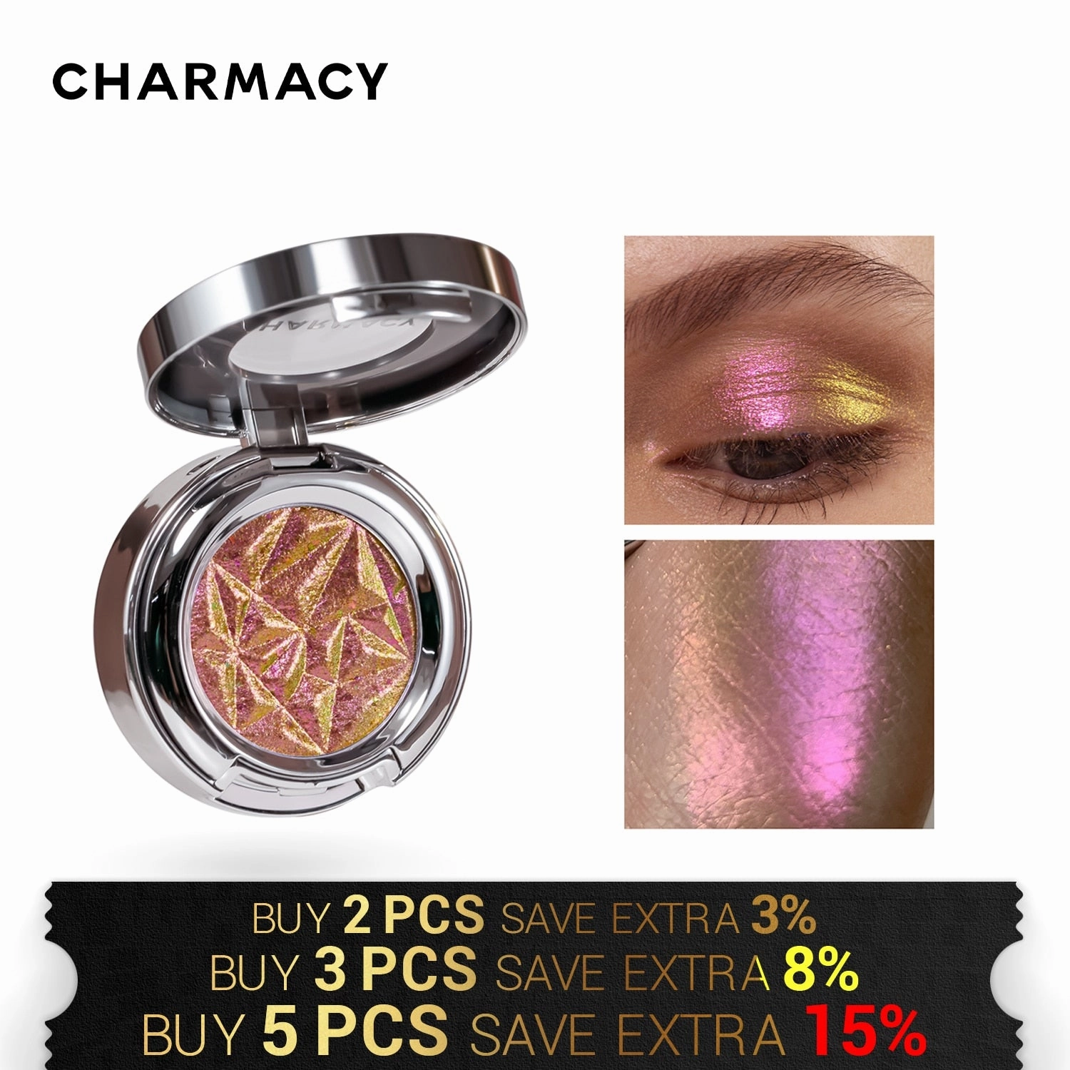 CHARMACY Duochrome Long-lasting Eyeshadow Palette High Quality