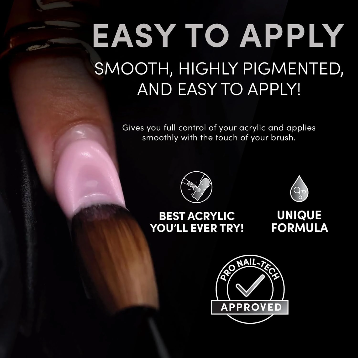 Chaun Legend Acrylic Powder, 2oz Long Lasting Salon Quality, Bubble Free, Self Leveling Professional Manicures, Fake Nails, Carving & Extensions, Radiant Rosewater