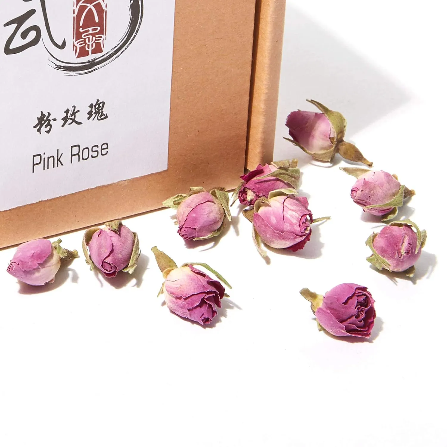 ChaWuWarmSun-[A] Pink Rose Buds(3oz),Loose Leaf Flower Petal Tea,Natural Fragrant Herbal Tea,Afternoon Tea