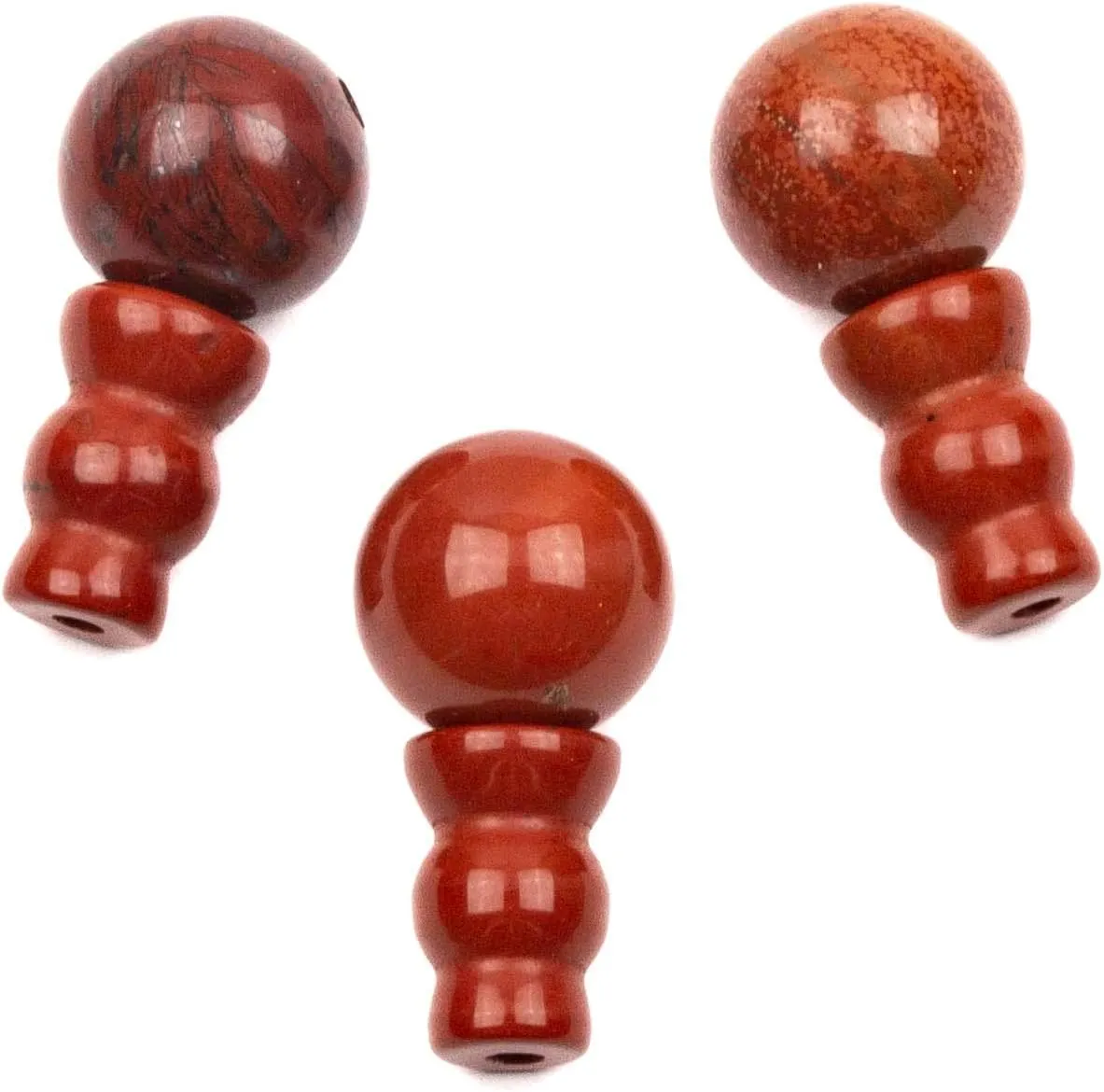 Cherry Blossom Beads Red Jasper 10mm Guru Bead with 7x10mm Tower - 3 Sets per Bag