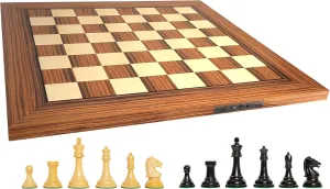 Chess Sensory Board (NO LEDs) with Reproduction of The Drueke Players Choice Chess Set - 3.75″ King