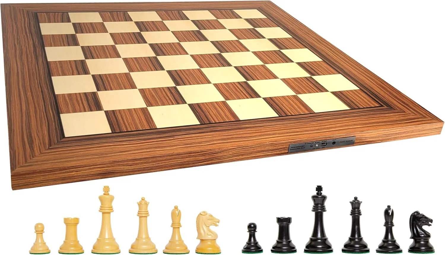 Chess Sensory Board (NO LEDs) with Reproduction of The Drueke Players Choice Chess Set - 3.75″ King