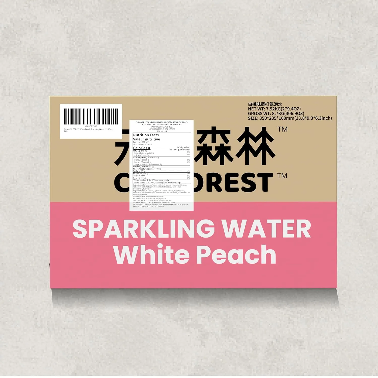 CHI FOREST White Peach Sparkling Water (11.15 oz* 24)…