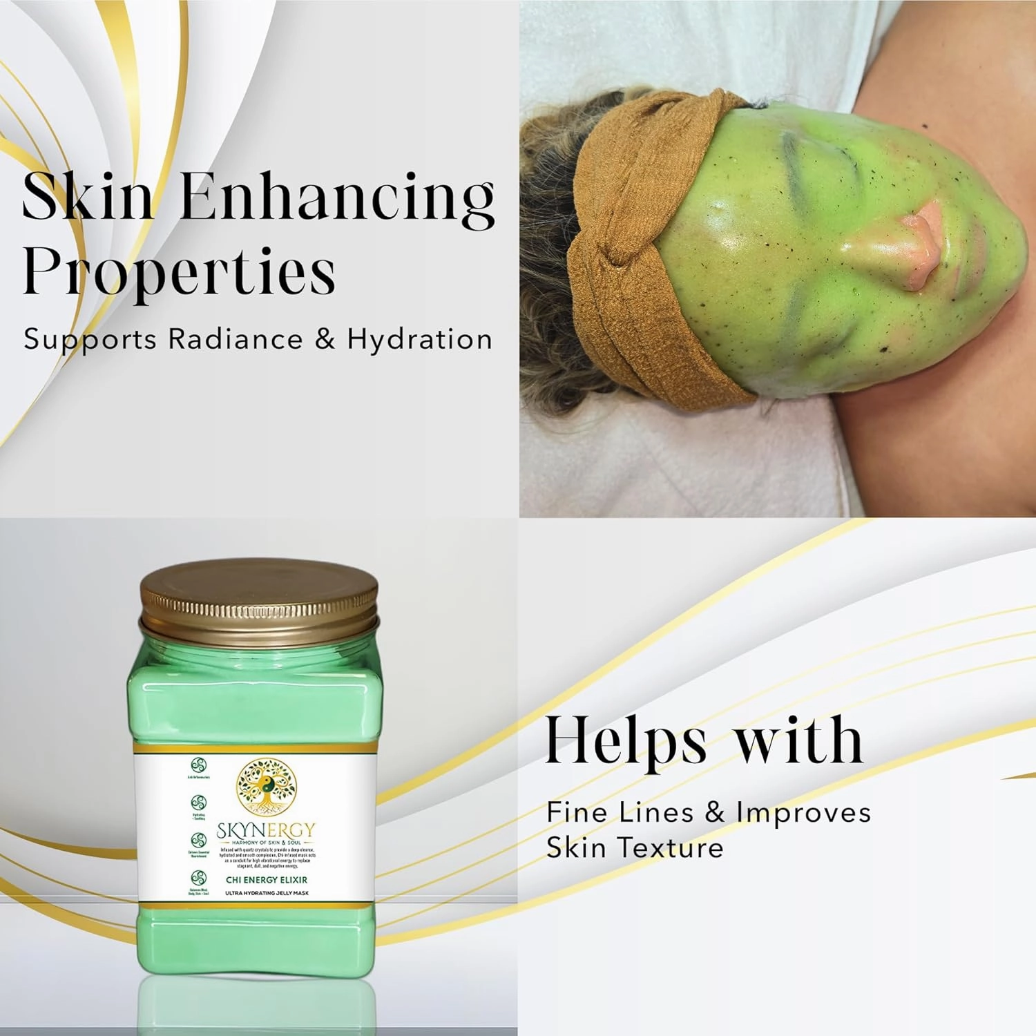 Chi Energy Elixir Jelly Face Mask | HydroGlo Jelly Mask for Skin Hydration | Radiance and Reduced Pigmentation | Vajafacial Jelly Mask | 12 Applications (30 Fl Oz)