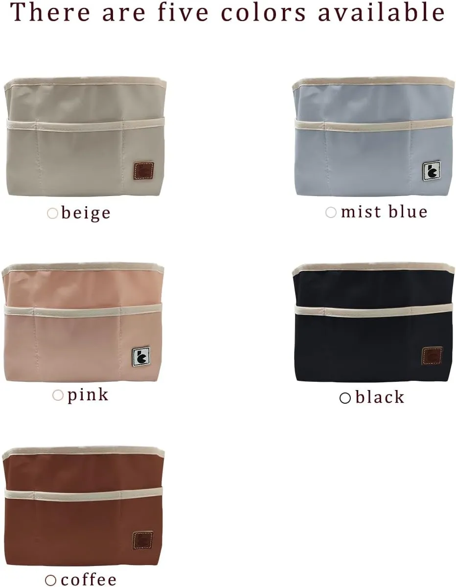 Chispee Purse Organizer Insert for Handbags Bag Organizer Waterproof Without Pilling 12 Pockets Storage Insert Bag Fits Longchamp Speedy Neverful(Beig, L