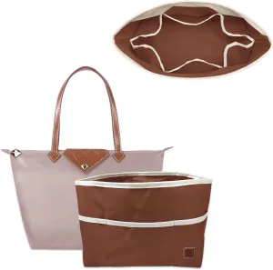 Chispee Purse Organizer Insert for Handbags Bag Organizer Waterproof Without Pilling 12 Pockets Storage Insert Bag Fits Longchamp Speedy Neverful(Coffee, L