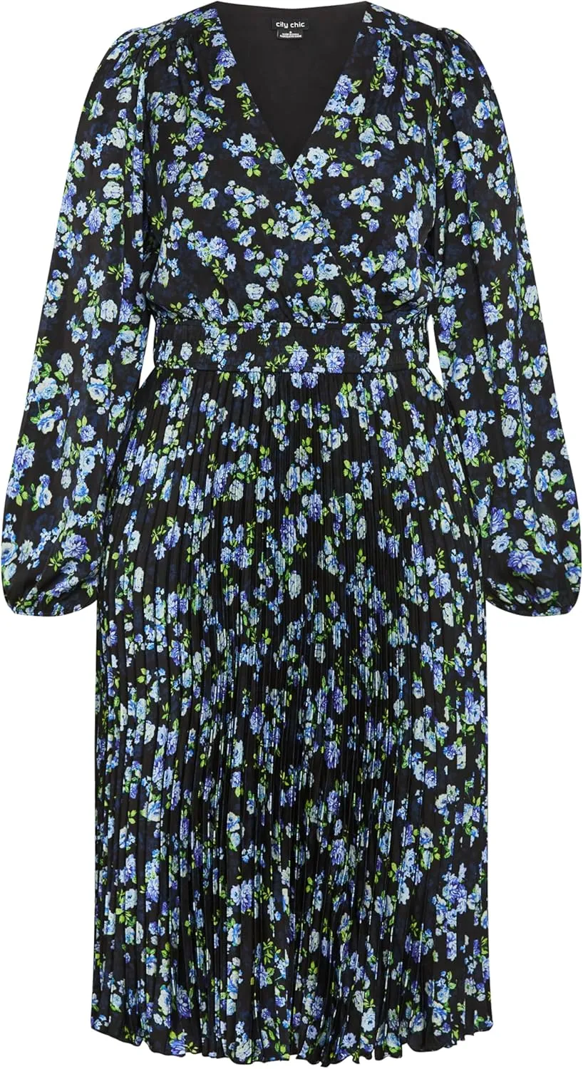 City Chic Women's Plus Size Dress Finley Pleat