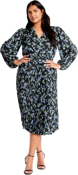 City Chic Women's Plus Size Dress Finley Pleat