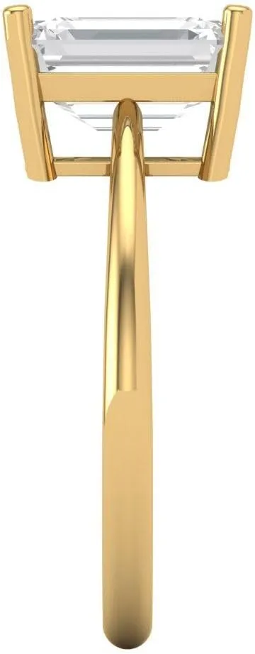 Clara Pucci 2.5Ct Radiant Cut Solitaire Moissanite Engagement Ring - Solid 14K Yellow Gold