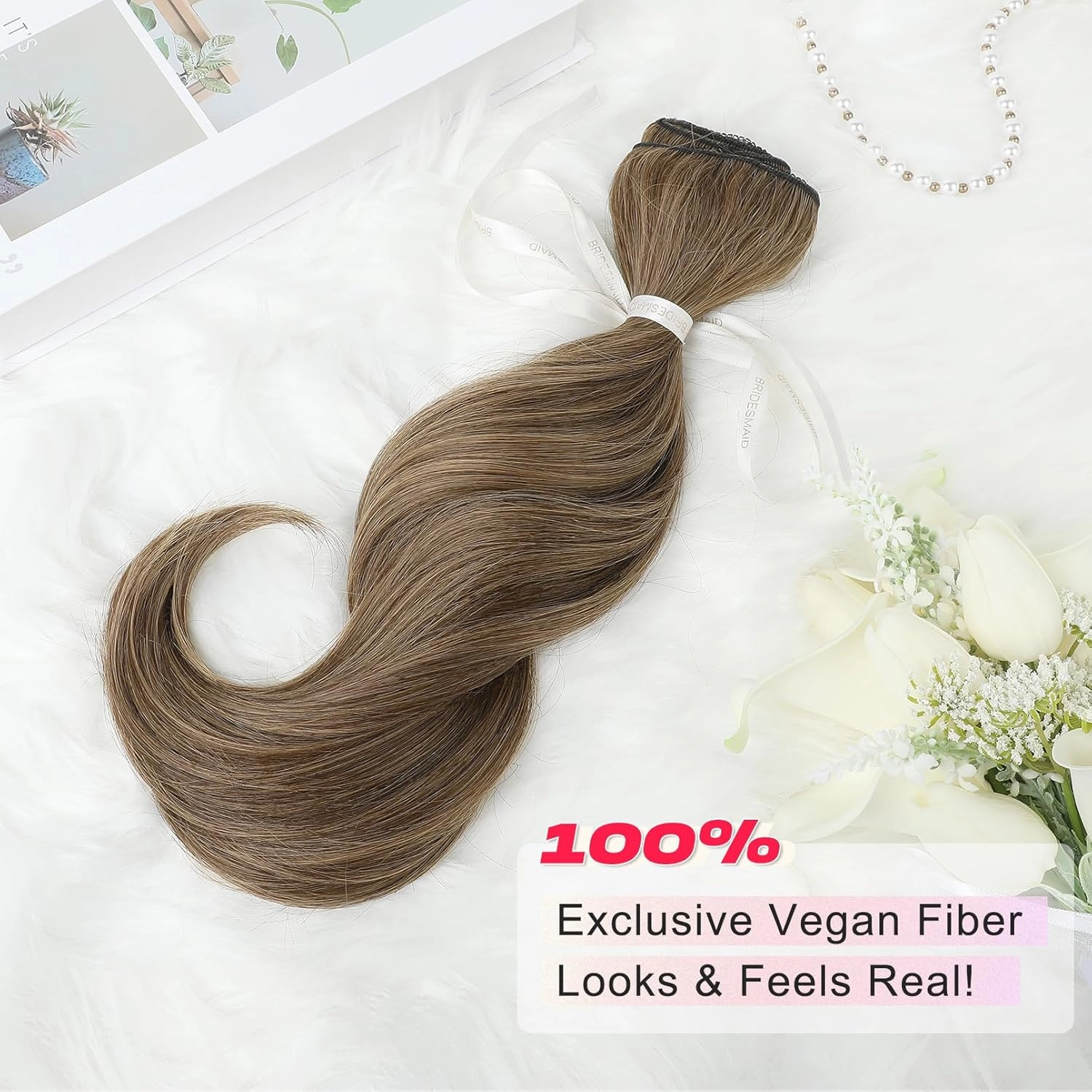 Clip in Hair Extensionss, 4PCS Hair Extensions 14" Short Layered Cut Hair Extensions Invisible Lace Weft Natural Soft Hairpieces for Women - Ash Brown