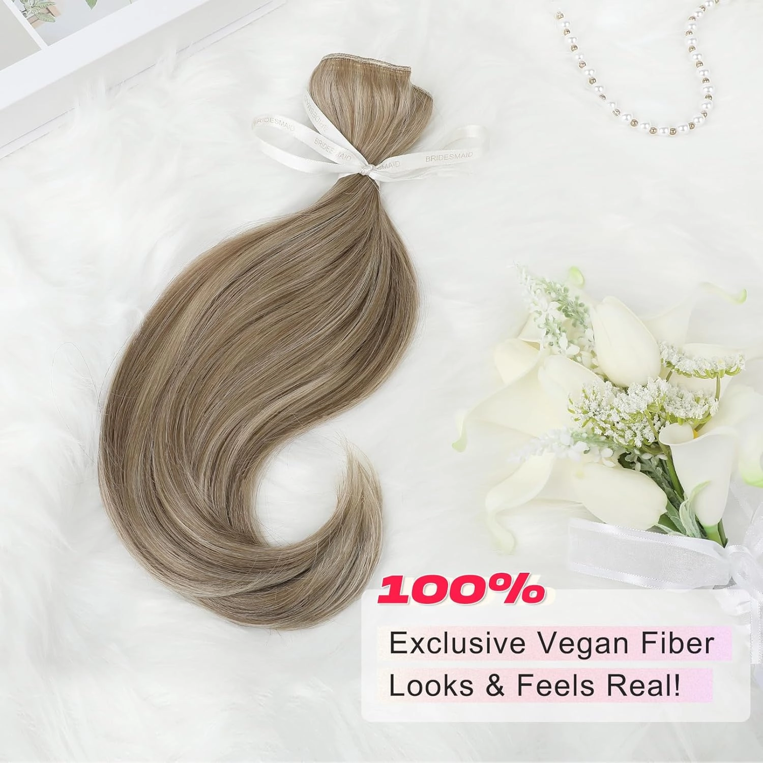 Clip in Hair Extensionss, 4PCS Hair Extensions 14" Short Layered Cut Hair Extensions Invisible Lace Weft Natural Soft Hairpieces for Women - Ash Brown with Highlights