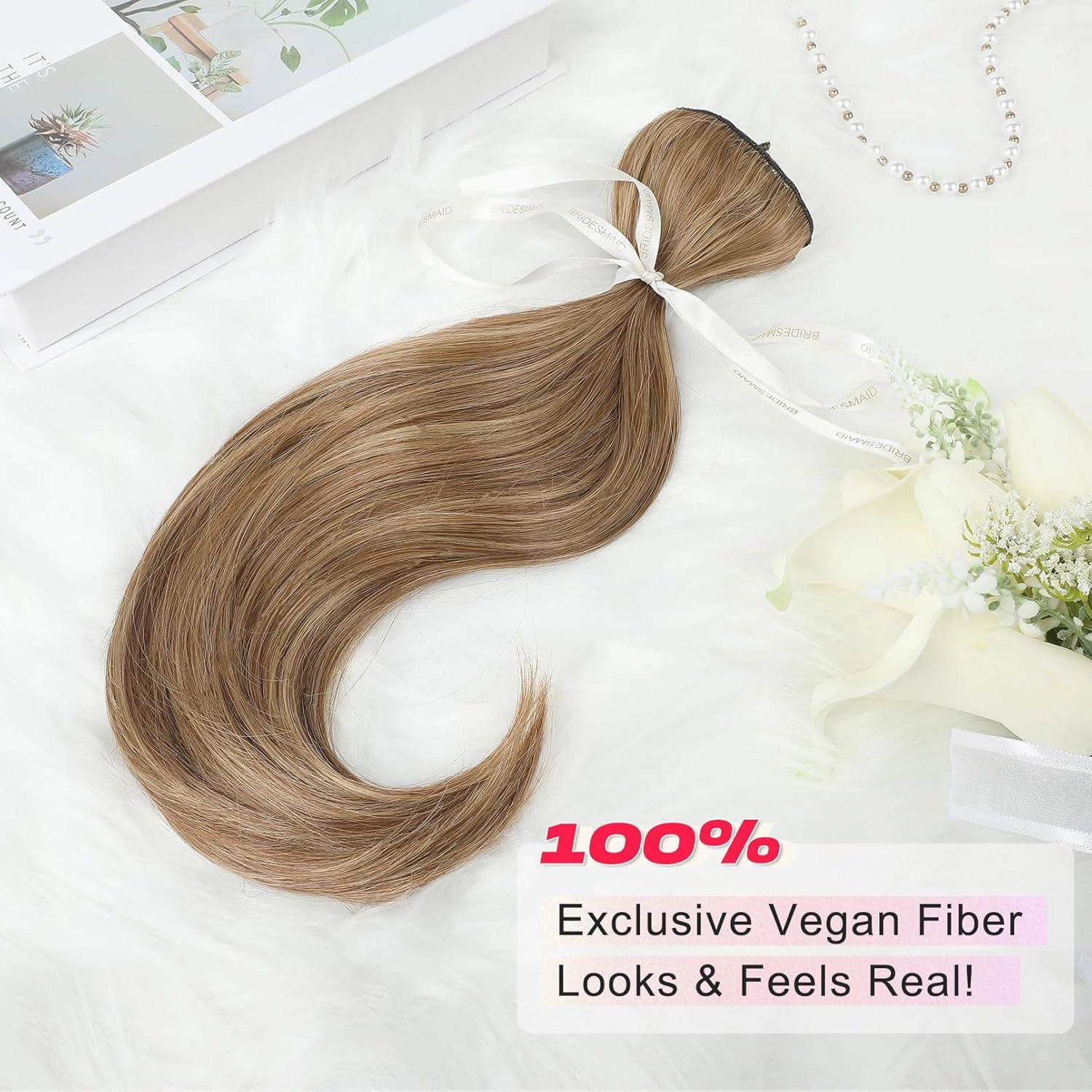 Clip in Hair Extensionss, 4PCS Hair Extensions 14" Short Layered Cut Hair Extensions Invisible Lace Weft Natural Soft Hairpieces for Women - Light Brown with Highlights