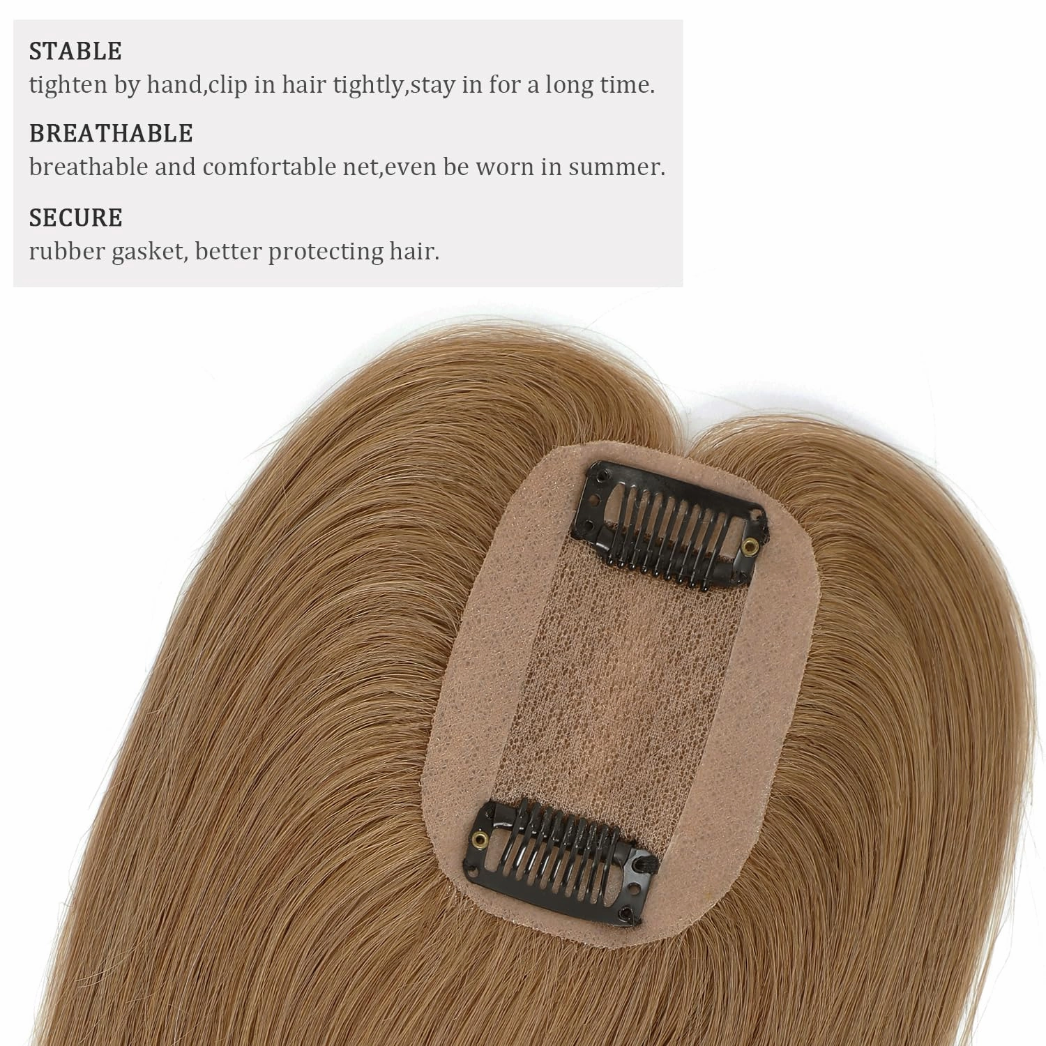 Clip in Human Hair Toppers Seamless Hairpiece Toupee for Women Lace Base Topper for Thicking Hair Natural Short Hair 6 Inch