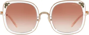 Coach HC7101B Sunglasses, Rose Gold/Transparent Pink/Pink Gradient, 53 mm